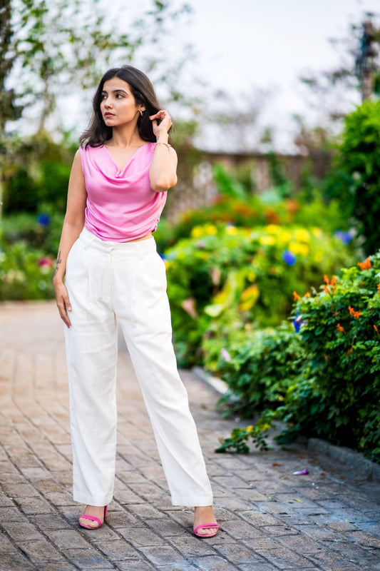 Pink Cowl Top